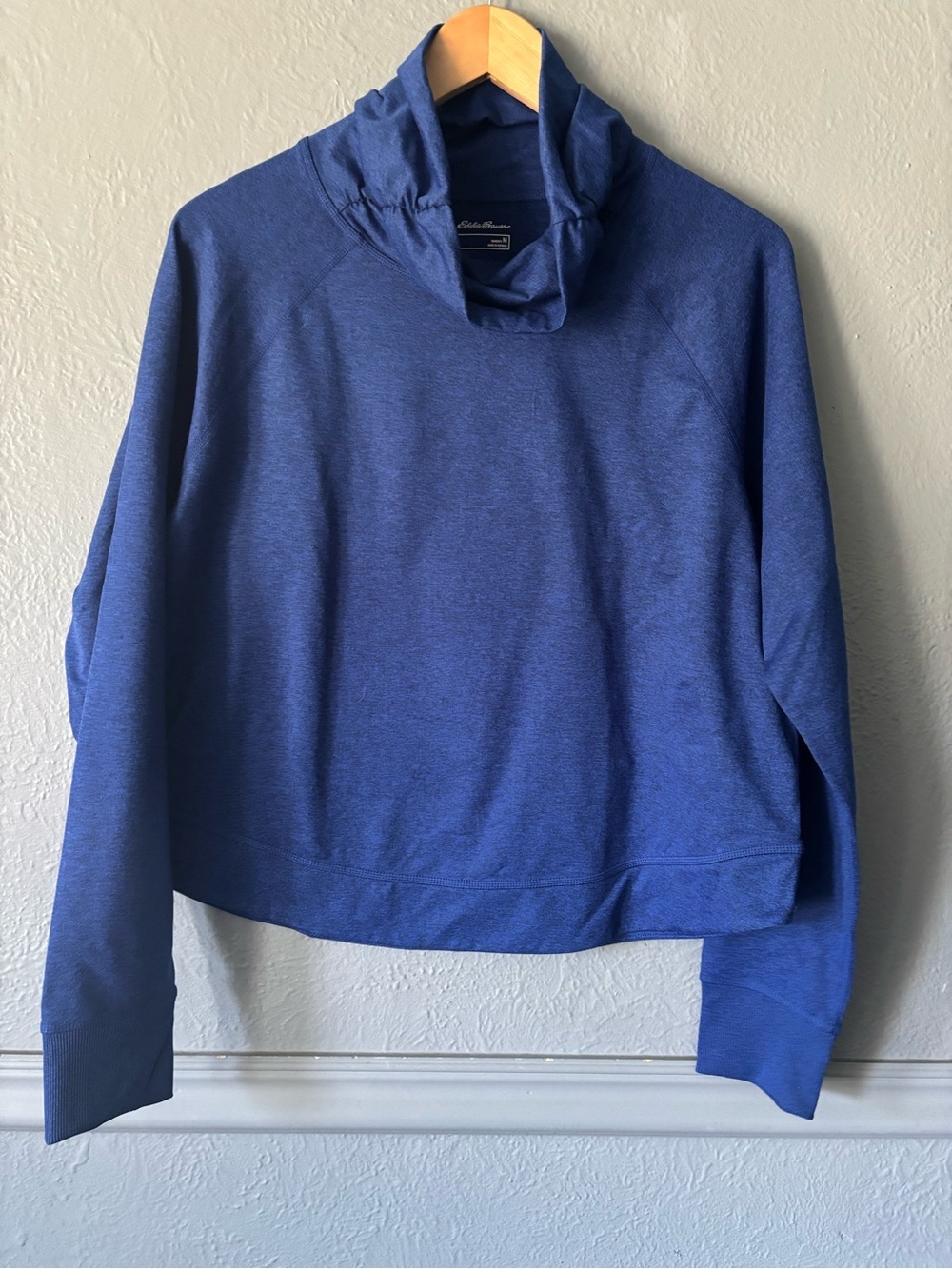 Eddie Bauer Ascent Scrunch Neck Sweatshirt Bluebell NWT Medium